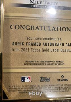 2021 Topps Gold Label MIKE TROUT Auric Framed Auto SP Very Rare /25