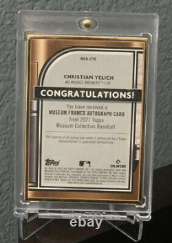 2021 Topps Museum Collection Christian Yelich Gold Framed Auto 04/10 CASE HIT