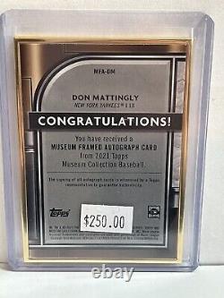 2021 Topps Museum Collection Framed Don Mattingly Auto New York Yankees 10/10