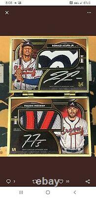 2021 Topps Museum Framed dual auto patch book Acuna / Freeman 1/1