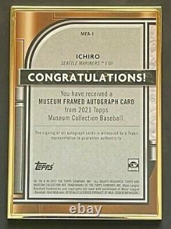2021 Topps Museum gold framed auto 6/10 Ichiro MLB sports card