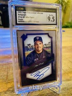 2021 Topps Transcendent MIKE PIAZZA Gold Framed Auto Purple /10 CSG 9.5 Auto 10