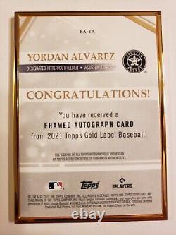 2021 Topps Yordan Alvarez Gold Label Framed Autograph #FA-YA Houston Astros