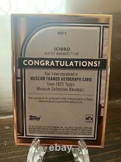2021 topps museum collection ichiro auto /10 gold framed on card