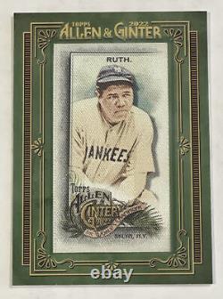 2022 Topps Allen & Ginter BABE RUTH Framed Mini Cloth 9/10 Great Bambino SSP