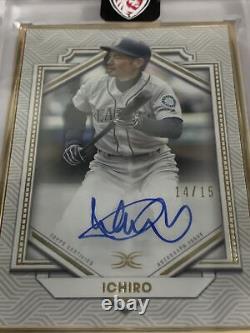 2022 Topps Definitive Ichiro On Card Gold Framed Auto 14/15