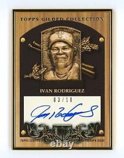 2022 Topps Gilded Collection Ivan Rodriguez Gold Framed On Card Auto Onyx /10
