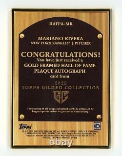 2022 Topps Gilded Collection Mariano Rivera Gold Framed On Card Auto RED 4/5 SP