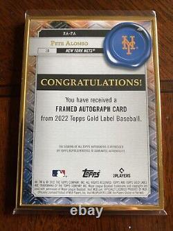 2022 Topps Gold Label Gold Framed Autograph #FA-PA Pete Alonso pack fresh