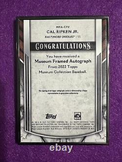 2022 Topps Museum Cal Ripken Jr. Framed Orioles Silver Ink On Card Auto Black /5
