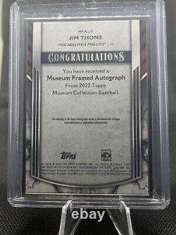 2022 Topps Museum Collection Jim Thome Gold Framed Auto 09/15