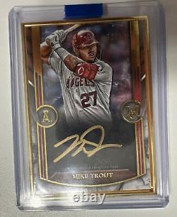 2022 Topps Museum Collection Mike Trout Gold Framed Gold Ink # 02/10