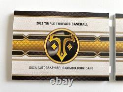 2022 Topps Triple Threads Deca Auto Relic Combo Booklet Maddux Ryan Clemens /10