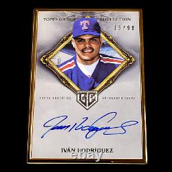 2023 Topps Gilded IVAN RODRIGUEZ SP Hall of Famers Gold Framed On-Card Auto /99