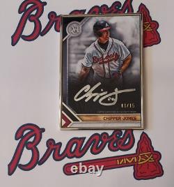 2023 Topps Museum Collection Chipper Jones Framed Autograph On Card Auto 1/15