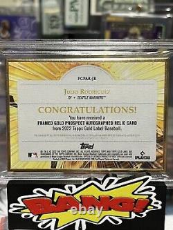 22 Topps Gold Label Julio Rodriguez Framed Gold Prospect Auto /10 Rookie Nugget