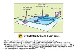 40 Acrylic Cubes Baseball Ball Cabinet Wall Display Case 98% UV Lockable