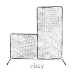 7x7 Baseball Pitching L-Screen Frame&Net Pitcher Protector Safety Training Must