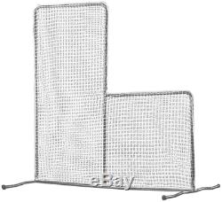 7x7 Baseball Pitching L-Screen Net&Frame Pitcher Protector Safety Training Aid