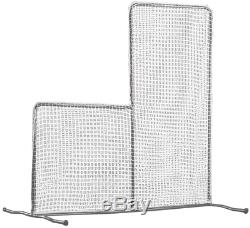 7x7 Baseball Pitching L-Screen Net&Frame Pitcher Protector Safety Training Aid