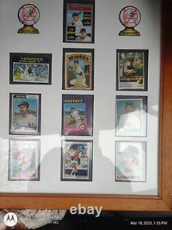 A framed Thurman Munson plaque all 9 Yankees catcher 70's. Died plane crash.'79