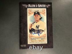 Aaron Judge 2021 Topps Allen & Ginter Mini Framed Auto Autograph #11/25 Yankees