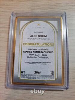 Alec Bohm 2021 Topps Definitive Gold Framed Auto 30/30(1/1) RC Rookie RARE HOT
