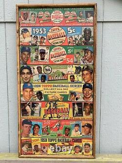 Antique Rustic Huge 24x48 1952 1959 Topps Wooden Signs Framed- Mantle WOW