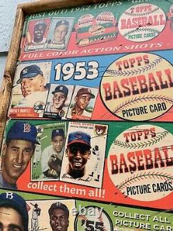 Antique Rustic Huge 24x48 1952 1959 Topps Wooden Signs Framed- Mantle WOW