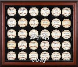 Atlanta Braves Logo Mahogany Framed 30-Ball Display Case-Fanatics