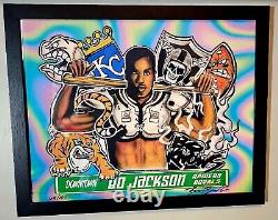 BO JACKSON DOWNTOWN! 11x14 framed portrait numbered /100, artist auto