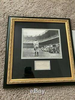 Babe Ruth Autograph Auto Signature Cut Picture Framed Yankees Psa Loa Certified