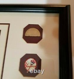 Babe Ruth Game Used Bat Piece + 8 X 10 Photo With Coa Matted & Framed 16 X 18 In