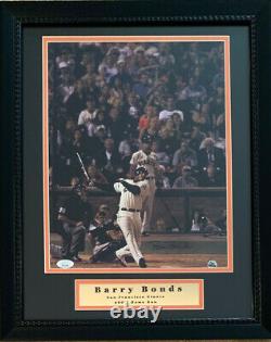 Barry Bonds Autographed Giants 11x14 Framed Baseball Photo 600 Home Run JSA