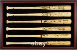 Baseball Bat Display Case with Mahogany Frame for 6 Bats Fanatics