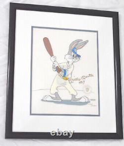Baseball Bugs Animation Cel with Mickey Mantle Autograph Framed 13 x 10 UDA