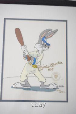 Baseball Bugs Animation Cel with Mickey Mantle Autograph Framed 13 x 10 UDA