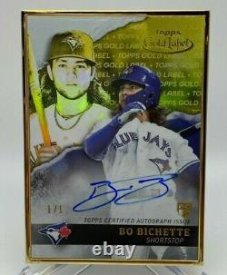 Bo Bichette 1/1 RC On Card Auto 2020 Topps Gold Label Blue Jays True Rookie 1/1
