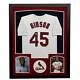 Bob Gibson Signed White Custom Suede Matte Framed Baseball Jersey