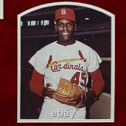 Bob Gibson Signed White Custom Suede Matte Framed Baseball Jersey