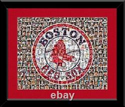 Boston Red Sox Player Mosaic Print Art using 200 past and present player images