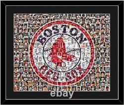 Boston Red Sox Player Mosaic Print Art using 200 past and present player images