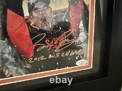 Bruce Bochy Framed Autographed Jersey And Photos Giants 3x Autographs