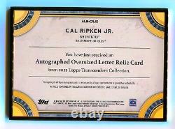 Cal Ripken Jr. 2022 Topps Transcendent Framed Oversized Letter E Patch Auto #1/1