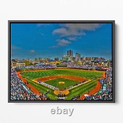 Chicago Cubs Wrigley Field Baseball Wall Art Framed Canvas