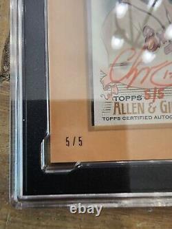 Chipper Jones 2021 Topps Allen & Ginter Mini Framed Auto SGC 9.5/10 Braves 5/5