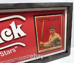 Cracker Jack Baseball Raised Letters Framed All Wooden Sports Room Display Cobb