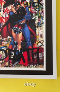 Death NYC Large Framed 16x20in Pop Art Certified Graffiti Brainwash Superman #