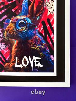 Death NYC Large Framed 16x20in Pop Art Certified Graffiti Rabbit Love #