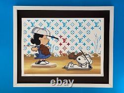Death NYC Large Framed 16x20in Pop Art Certified Graffiti Snoopy Baseball #